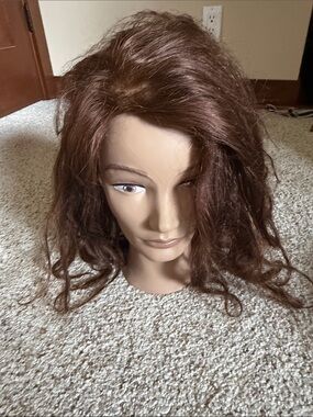 Natural Brown human hair styling mannequin-pivot point viola
